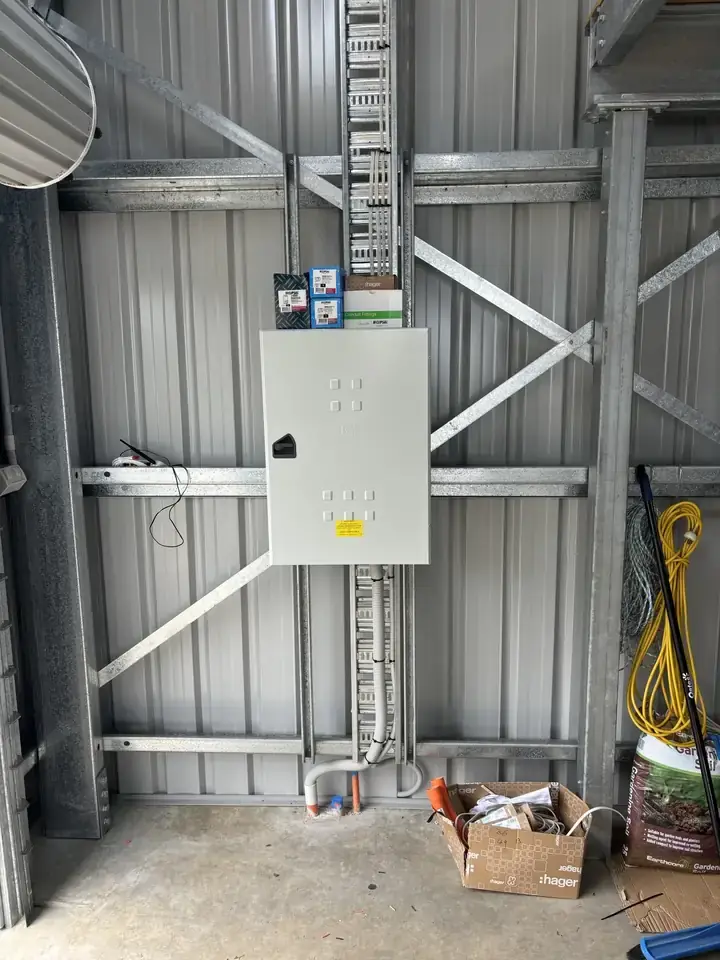 Shed power and lighting installation